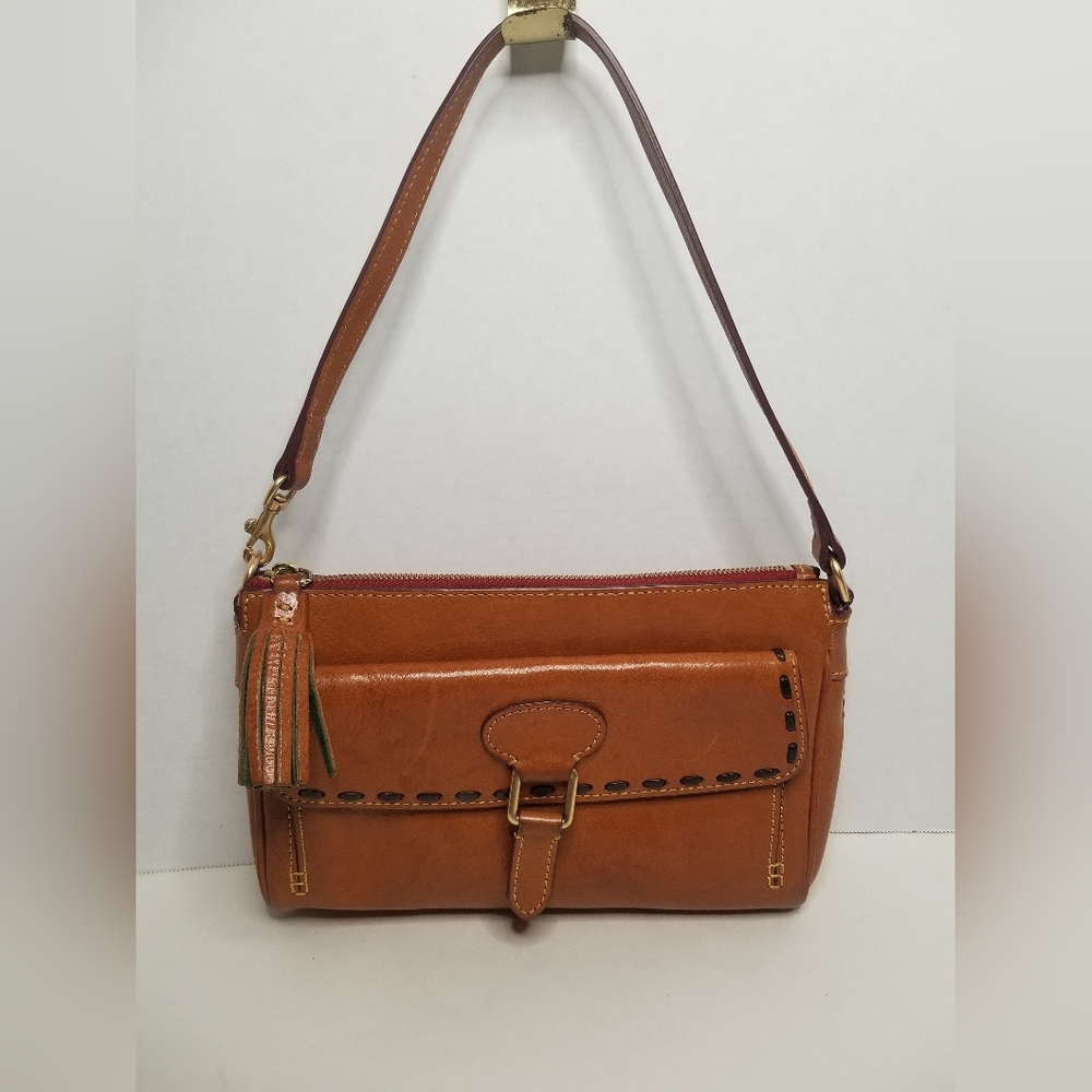 Dooney & Bourke Florentine Leather Medium Pocket Clutch Natural